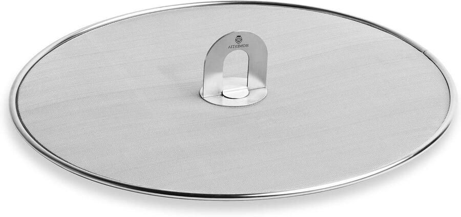 RVS Spatscherm Kookdeksel Spatdeksel Koken Zonder Vlekken Opvouwbaar Handvat 25 cm Diameter Zilver