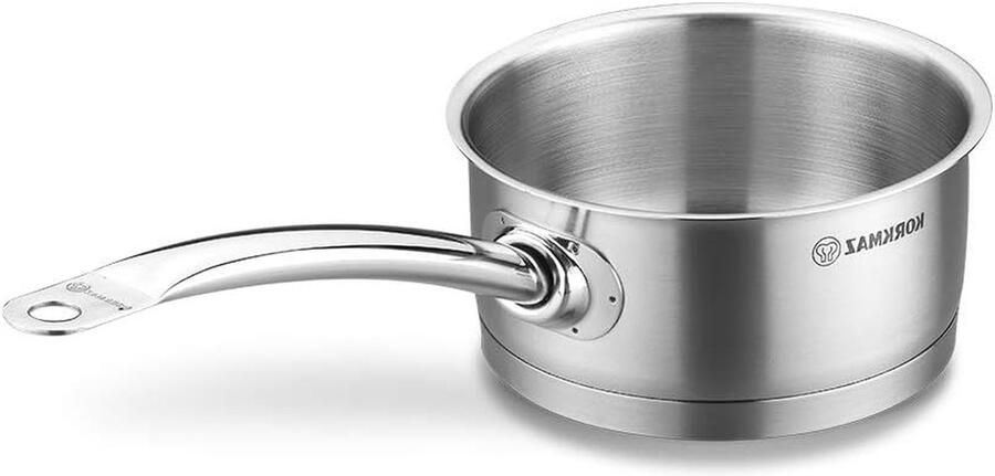 RVS Steelpan Kookpan Sauspan Maaltijden Bereiden Gelijkmatige Warmteverdeling 1.5 Kwarts Zilver