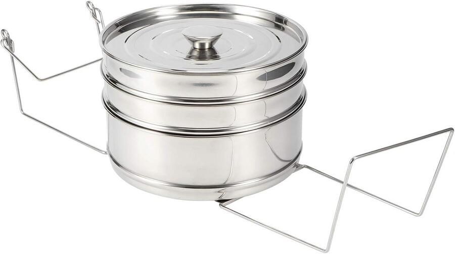 RVS Stoommand 3-Laags voor Snelkookpan Gezond Koken en Stomen
