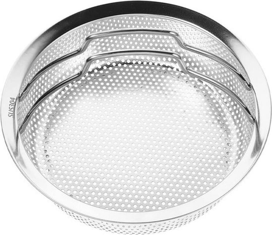 Rvs Stoommand Keuken Zeef Fruit Groenten Wassen Versterkte Stevige Constructie 22 x 22 x 8.6 cm