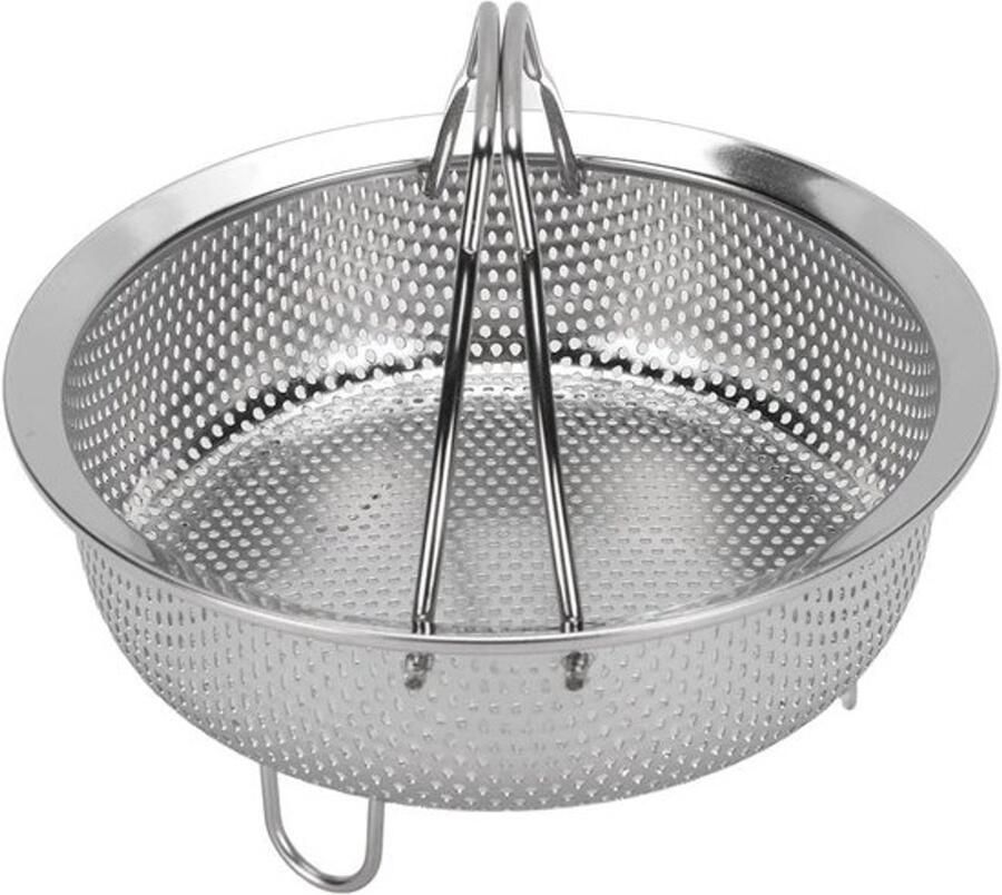 RVS Stoommand Opvouwbare mand Gezond Koken Opvouwbaar handvat Compact Formaat Zilverkleurig