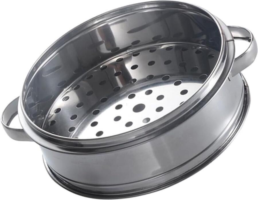 Rvs Stoommandje Keukenmandje Stoom Gezond Koken Ergonomisch Handvat Oren 200 Gram