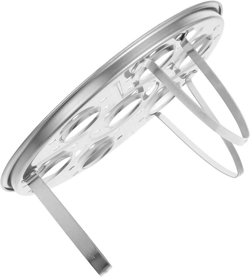 Rvs Stoommandje Rond Stoomrek Pot Gezond Koken Drievoudige Stabiliteitsbasis 17.8 x 8.2 x 8.2 cm Zilver