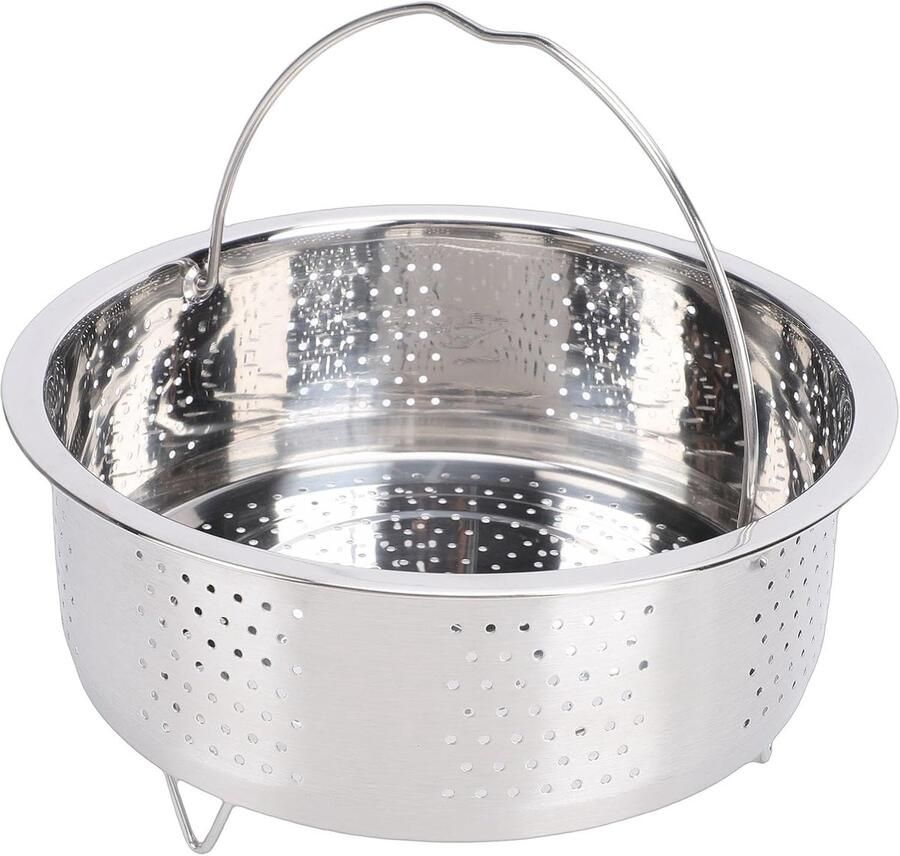 RVS Stoommandje Stoominzet Vergiet Gezond Koken Gelijkmatige Stoomverdeling 20cm Diameter Zilverkleurig