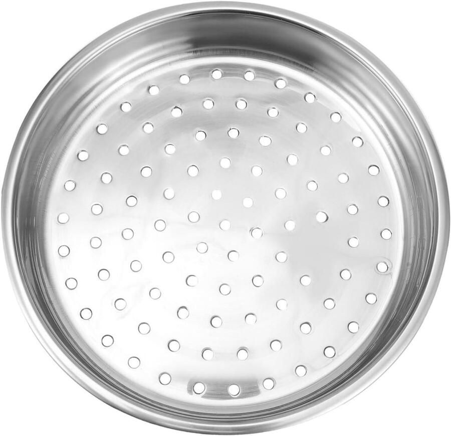Rvs Stoommandje Stoomrek Eten Stomen Versterkt Diep 21x21x4CM Zilver