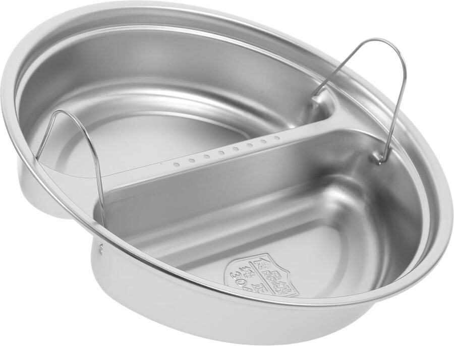 Rvs Stoommandje Stoomrek Voedsel Gelijkmatig Verhitten Met Handvatten 18.70X18.70X4.00CM Zilver