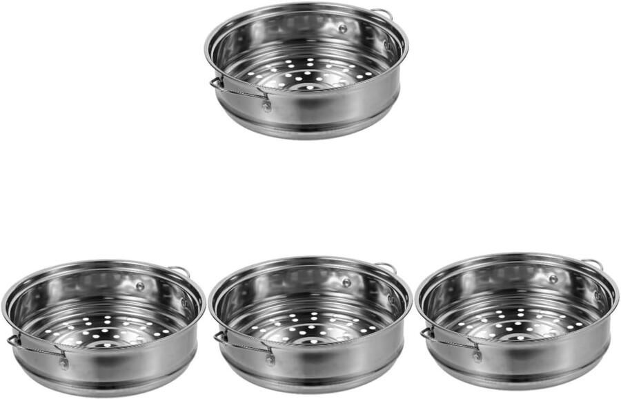 Rvs Stoommandjes Stoominzet Pannen Gezond Koken Verstelbaar Ontwerp 8 Inch Diameter Zilver