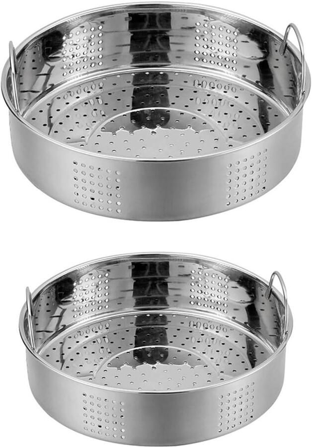 Rvs Stoommandjes Stoominzet Potten Gerechten Stomen Antislip Warmte-isolatie 23cm 25cm Zilver