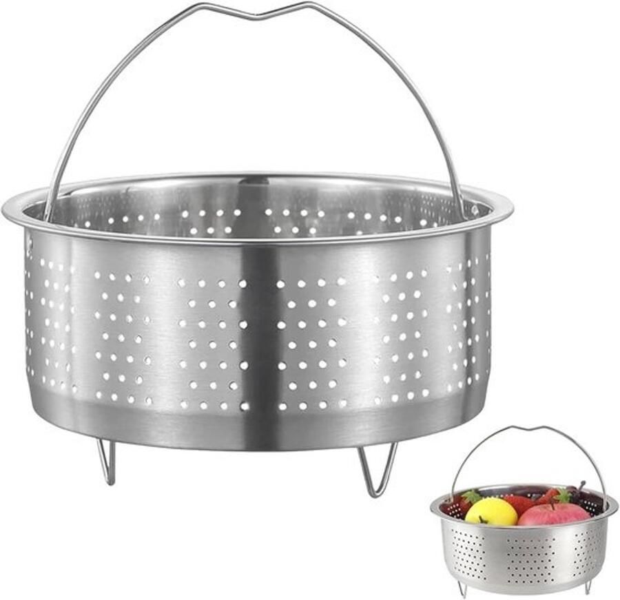 RVS stoompan 20 cm Stoominzet voor groenten fruit en eieren