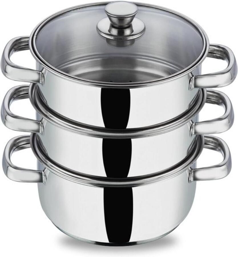 RVS Stoompan 3-laags 18 cm Gezond Koken Zonder Vet