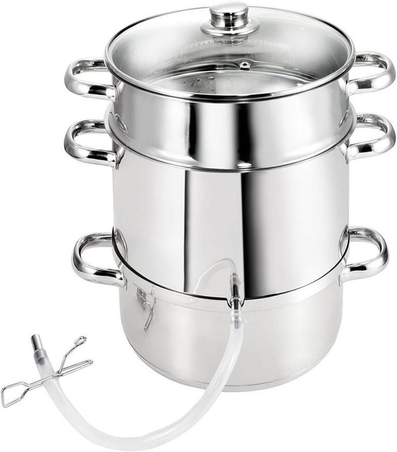 RVS Stoompan Groenteschouwer voor Groenten Fruit en Kruiden met Glazen Deksel