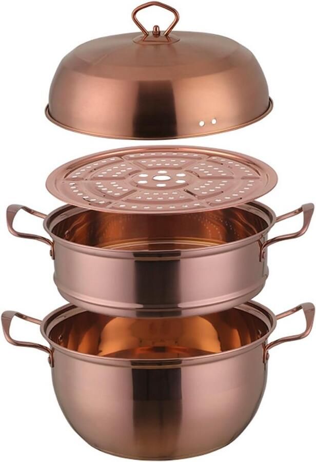 RVS Stoompan met 3 Niveaus (24 5 cm) Geschikt voor Inductie