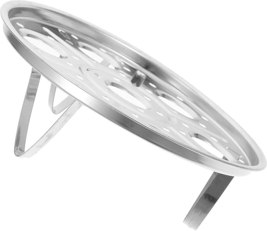 Rvs Stoomrek Eierrek Stoompan Gezond Koken Dubbellaags Ontwerp 17.8 x 17.8 x 5.3 cm Zilver
