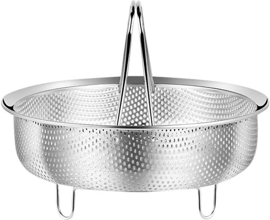 RVS Stoomrek Inzet voor Pan en Snelkookpan Verstelbaar Stoommandje voor Groenten en Eieren