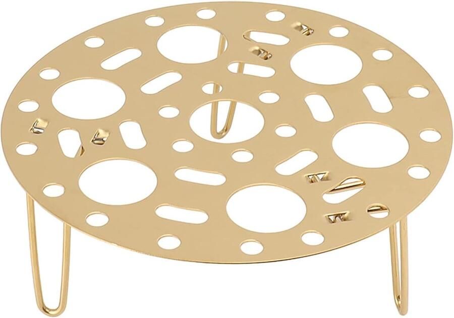 RVS Stoomrek Stoombak Opvouwbaar Gezond Koken Voedselveilig Materiaal 17.5 cm Diameter Goud