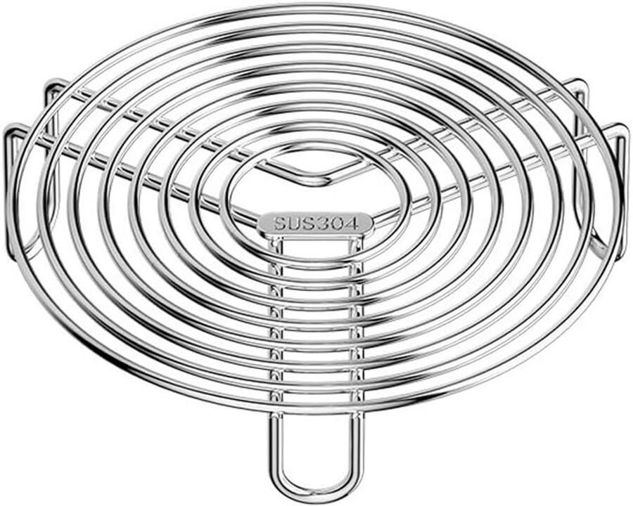 RVS Stoomrek voor Pan en Airfryer Onderzetter voor Gezond Koken (20 cm)