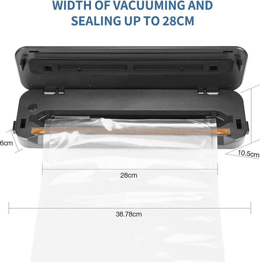 Vacuüm Sealer Keuken Apparaat INK-VS01 Automatische Vacumeermachine voor Voedselbewaring Droge en Vochtige Seal Standen Ingebouwde Snijplotter Eenvoudig te Reinigen Roestvrijstalen Paneel Led-indicatielampjes