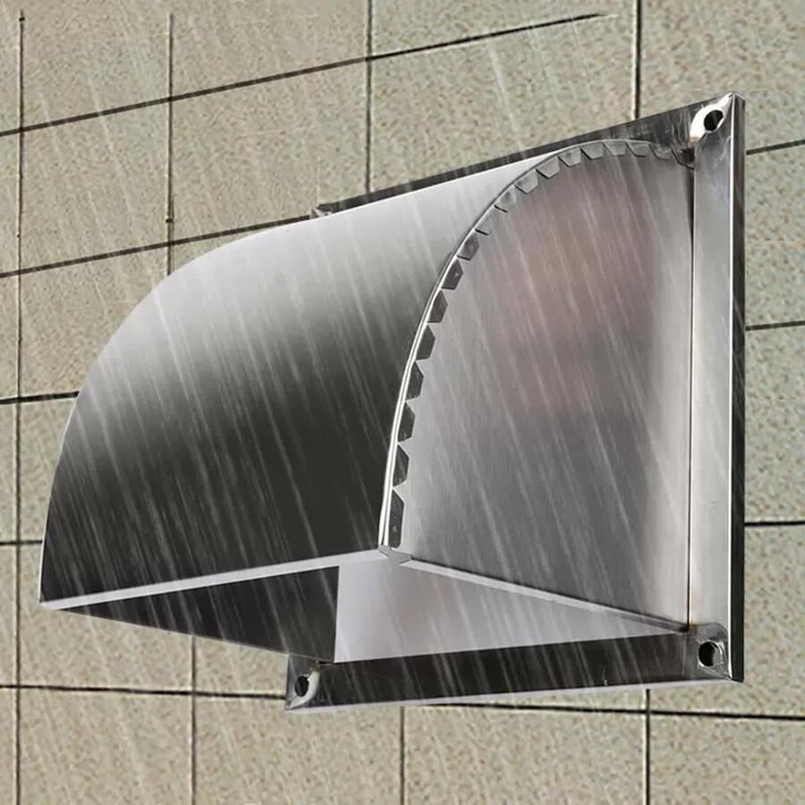 RVS Ventilatie Rooster Afzuigkap Ventilatie Keuken Ontluchting Half Verpakt Ontwerp 4 inch Zilver