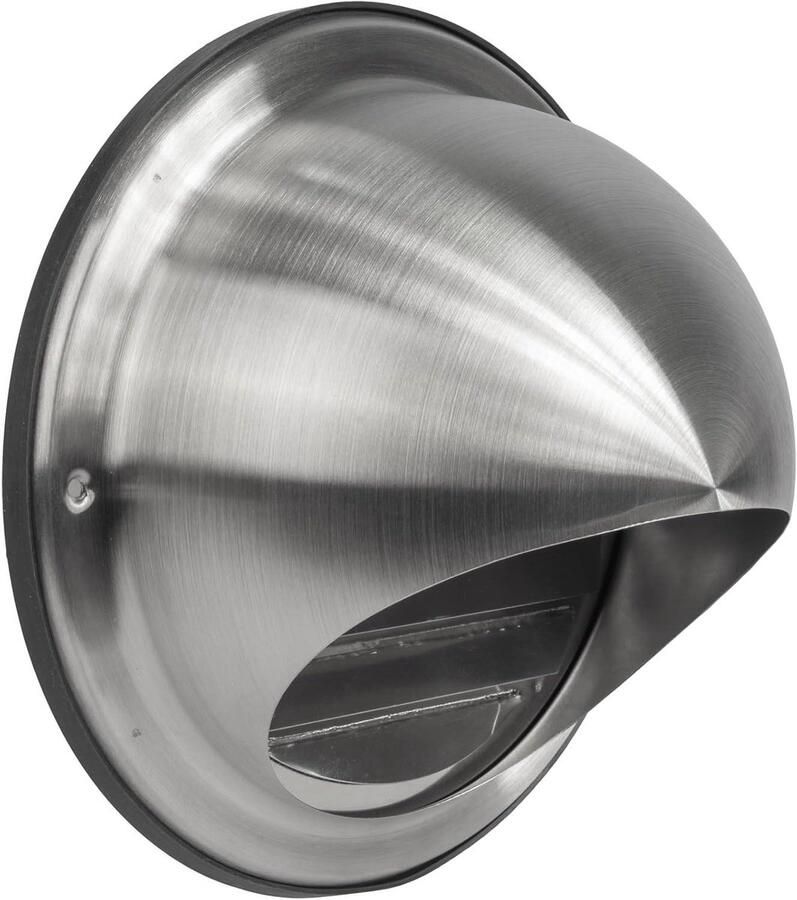 RVS Ventilatiekap Afzuigkap Muur Luchtstroom Reguleren Insectenwerend Gaas 150 mm Zilver