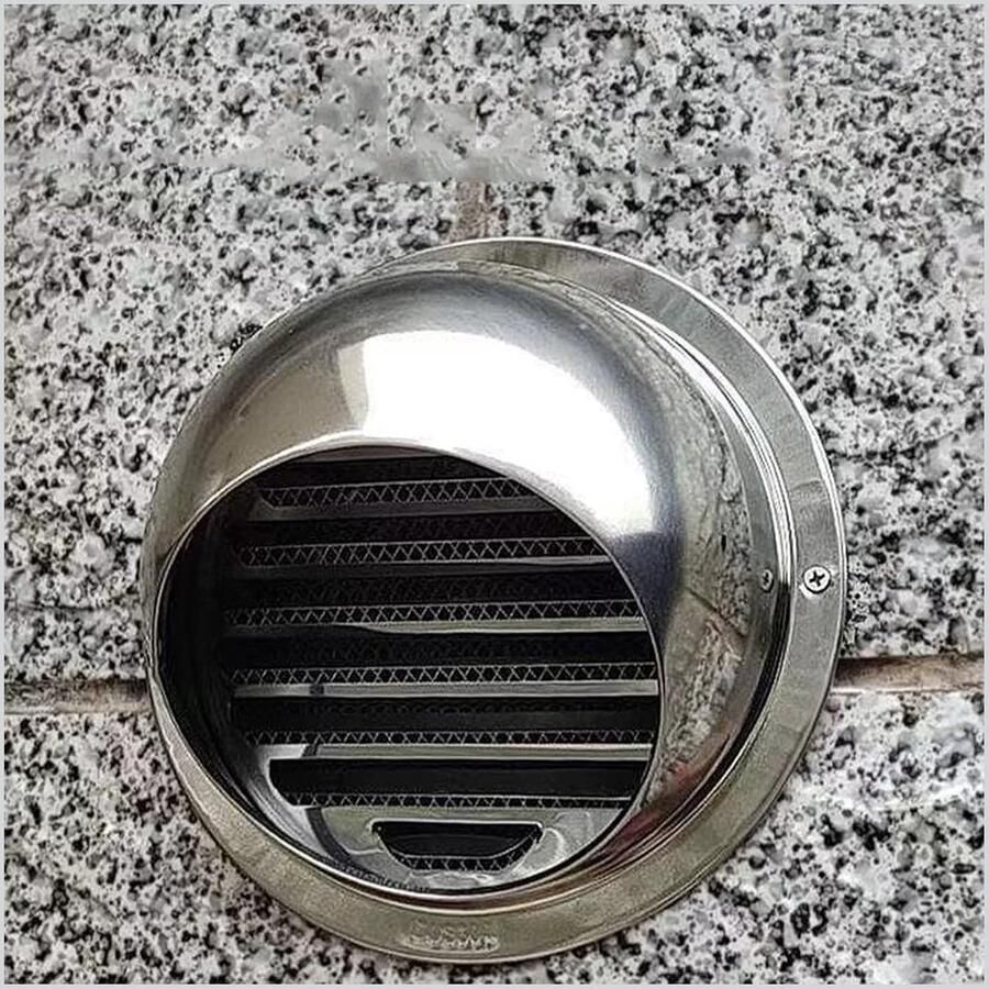 RVS Ventilatiekap Afzuigkap Rooster Ventilatie Buiten 304 Roestvrij Staal 2.54 cm Zilver