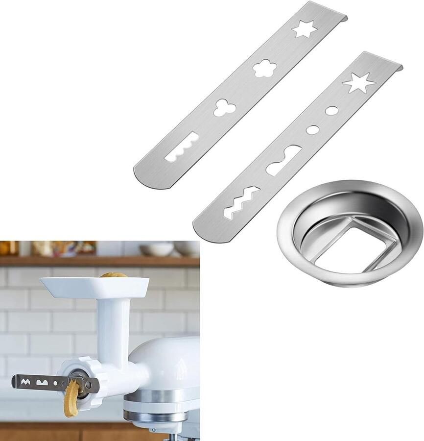 Rvs Vleesmolen Accessoire voor Vleesmolen met 8 Verschillende Vormen Perfect voor Koken en Bereiden van Vleesgerechten