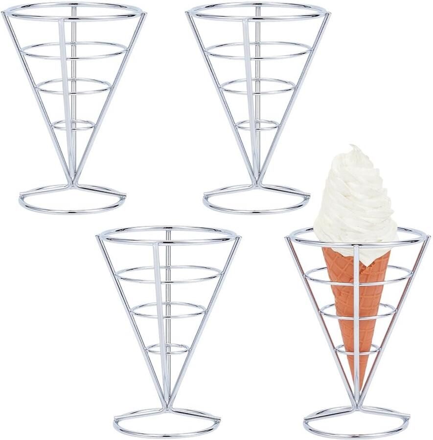 RVS Wafelzakhouder Set van 4 voor Voedsel