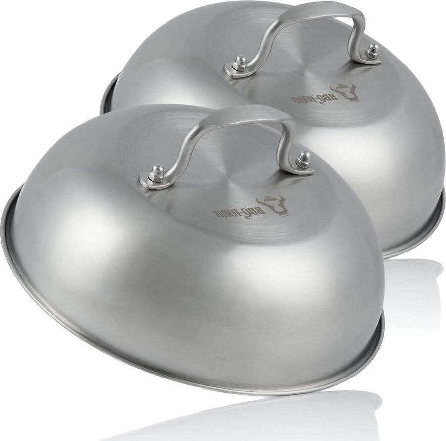 RVS Warmtekap Serveerkap Smeltkoepel Grillen Smelten Gelijkmatige Warmte Ø 23 cm Zilverkleurig