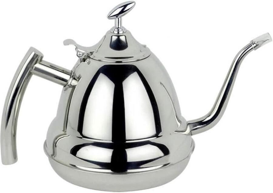 RVS Waterketel Theepot Inductie Water Koken Zwanenhals Uitloop 300 Gram Zilver