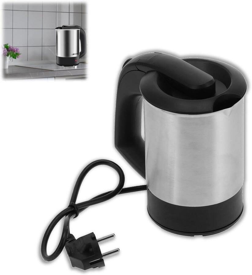 Rvs Waterkoker 0.5L Draagbaar Mini Waterkoker voor Reizen en Onderweg