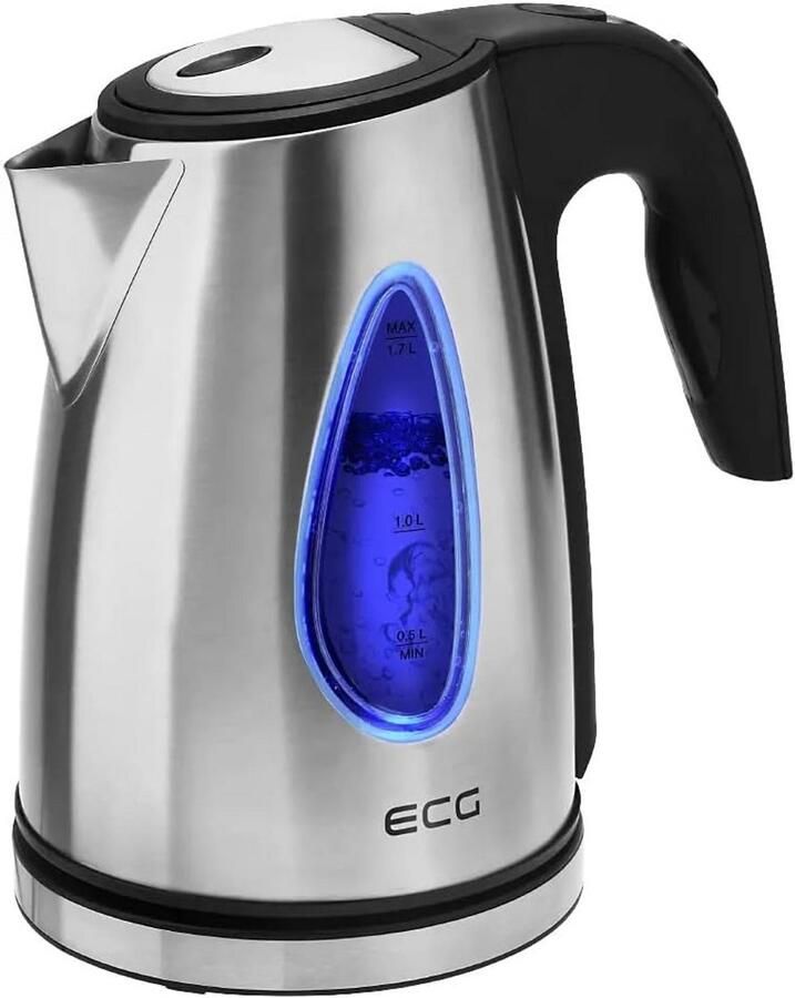 Rvs Waterkoker 1.7 Liter met Blauwe LED Verlichting en Kalkfilter