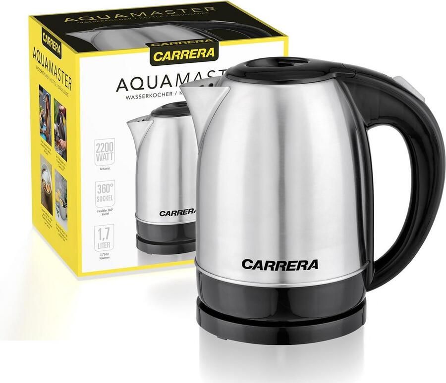 RVS Waterkoker 1.7 Liter Snelkoker Elektrisch met 2200W Vermogen