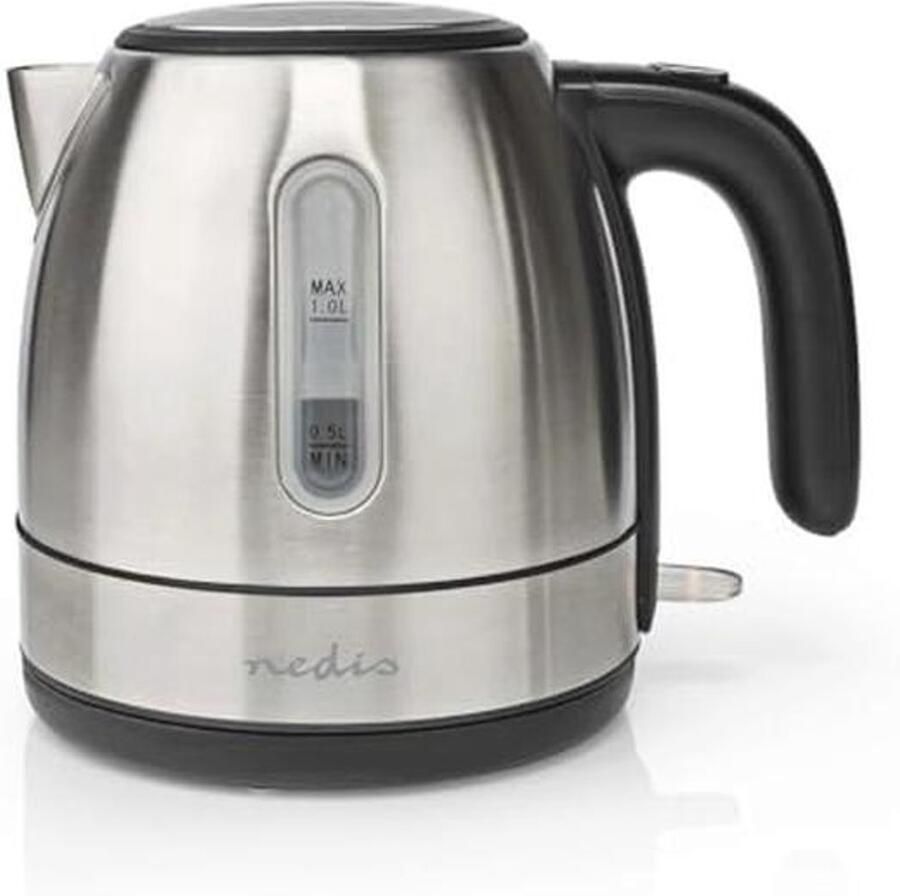 RVS Waterkoker 1L 2200W 360° Draaibare Sokkel Droogkookbeveiliging Zilver