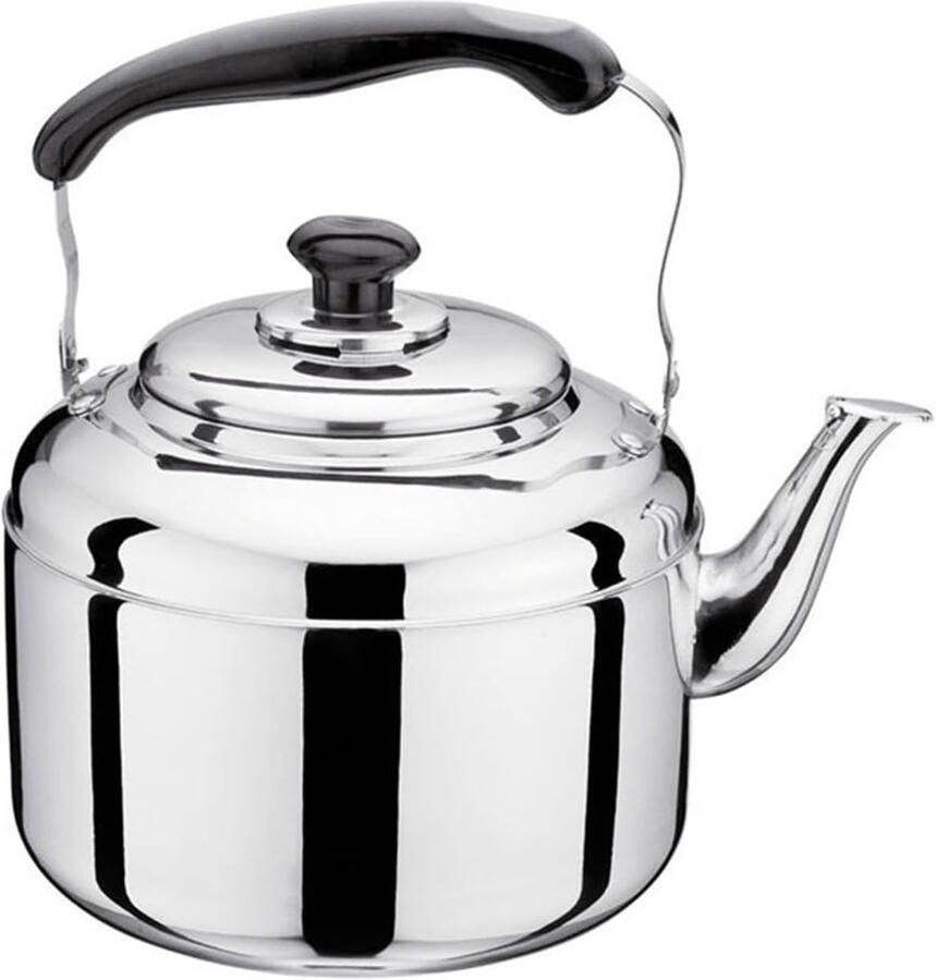 RVS waterkoker Camping waterkoker Water koken Automatische pieptoon 5L 24CM Zilver