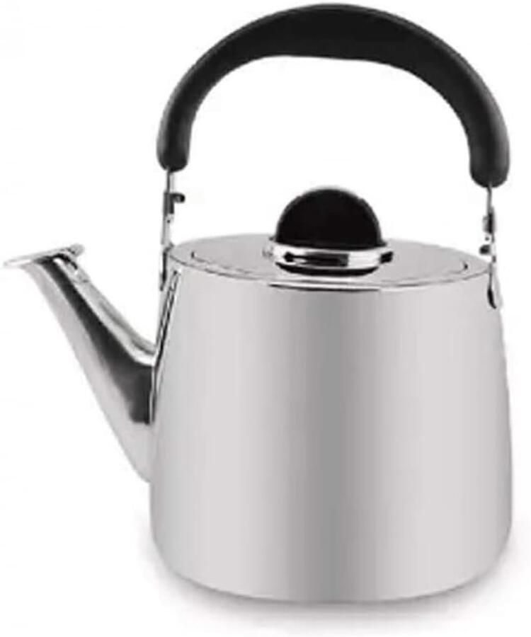 RVS Waterkoker Fluitketel Inductie Koffie Thee Zetten Verdikt & Snel Koken 3 Liter Capaciteit Zilverkleurig