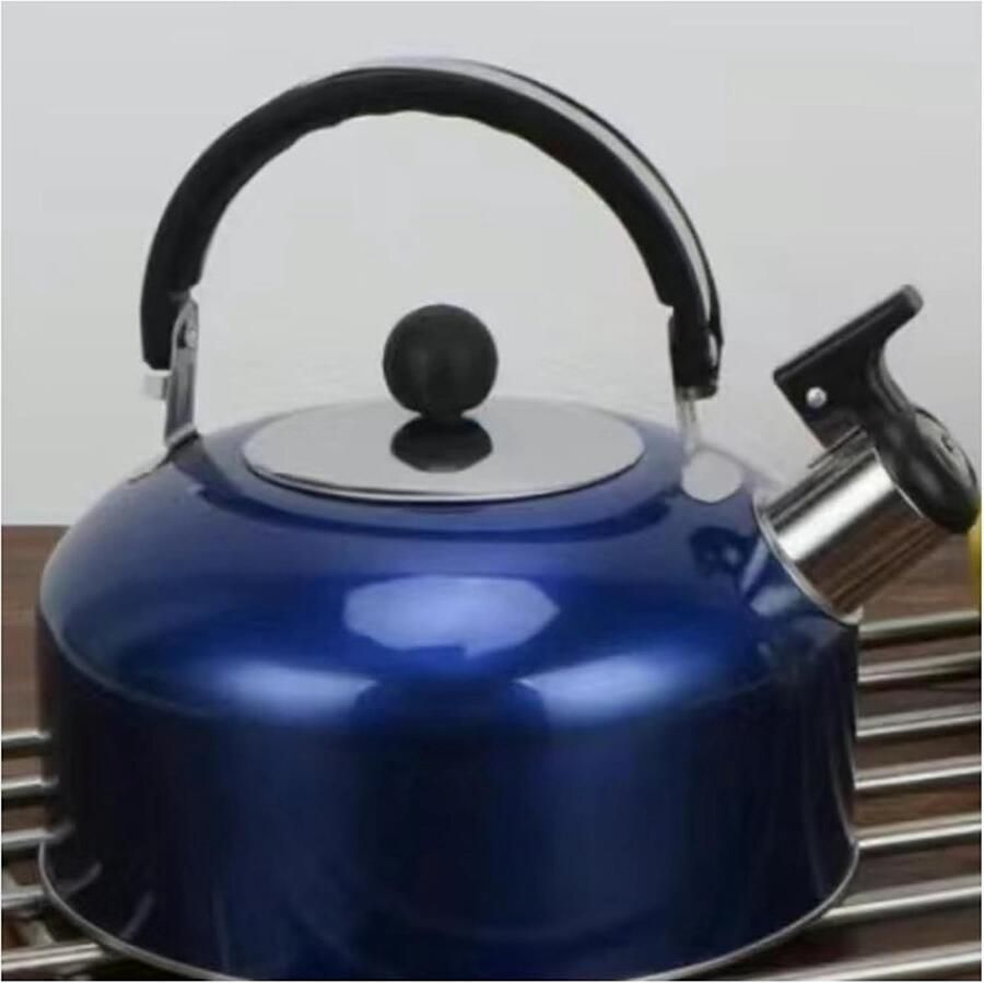 RVS waterkoker Fluitketel schenktuit Koffie thee maken Gelijkmatige warmteverdeling 5 Liter Blauw