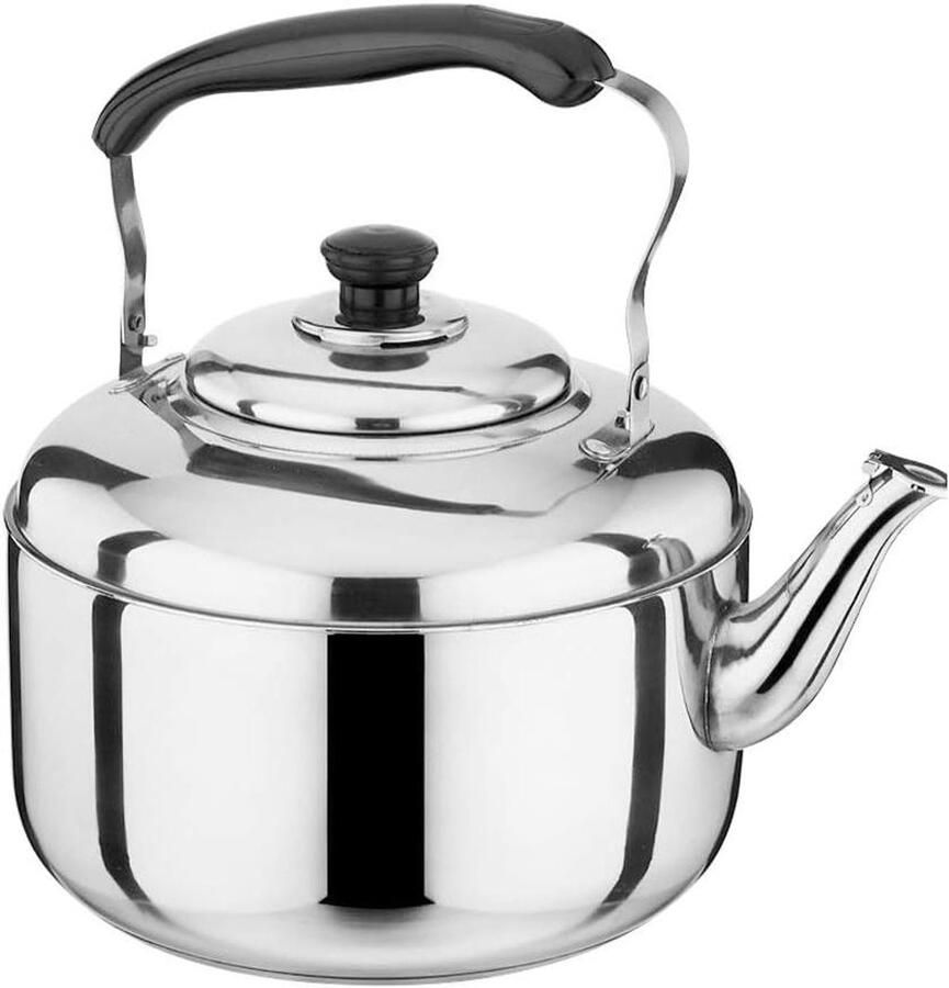 Rvs Waterkoker Ketel Inductie Fornuis Water Koken Verdikt Bodem Staal 4.5L Zilver