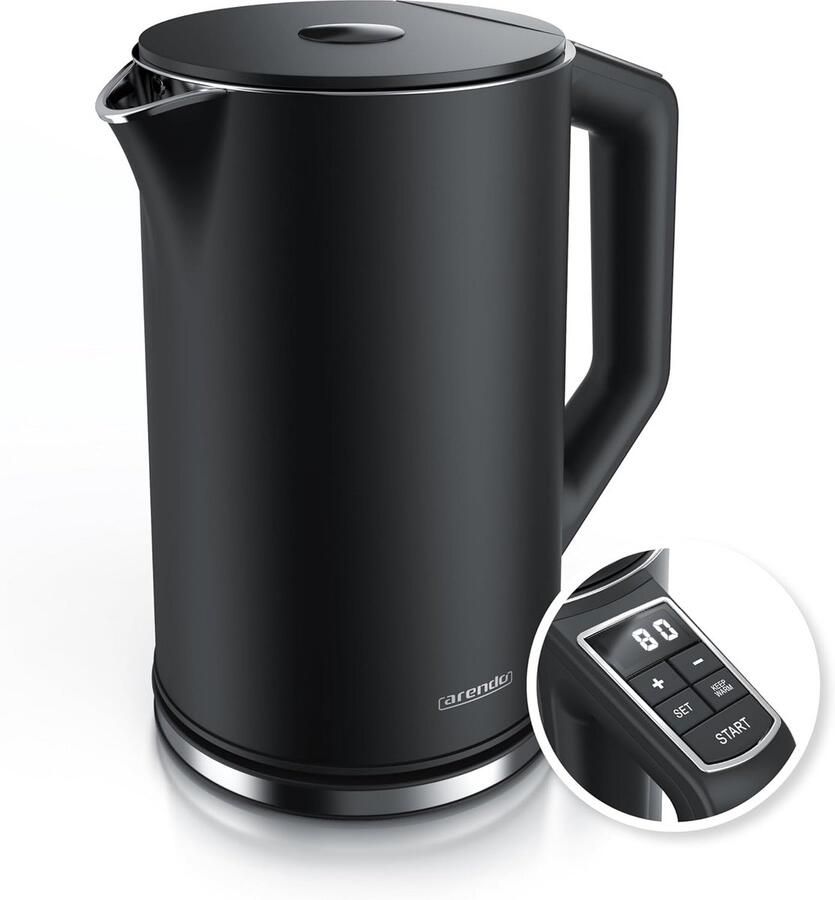 RVS Waterkoker met Temperatuurinstelling 40-100 Graden 1.5 Liter 2200W