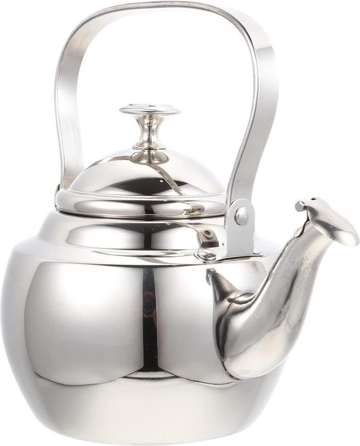 Rvs Waterkoker Theepot Fluitketel Thuis Koken Met Zeef Handvat 1 Liter Zilver