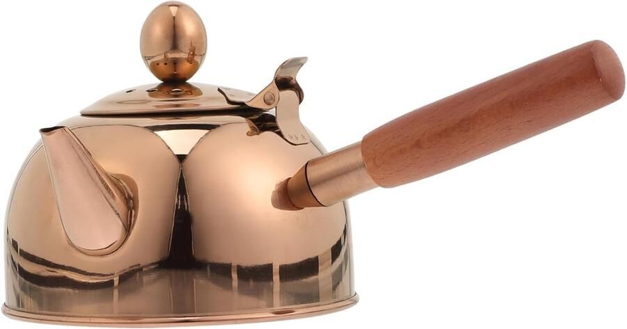 Rvs Waterkoker Theepot Ketel Koken Op Fornuis Zijgreep Ontwerp 21x14cm Rosé Goud