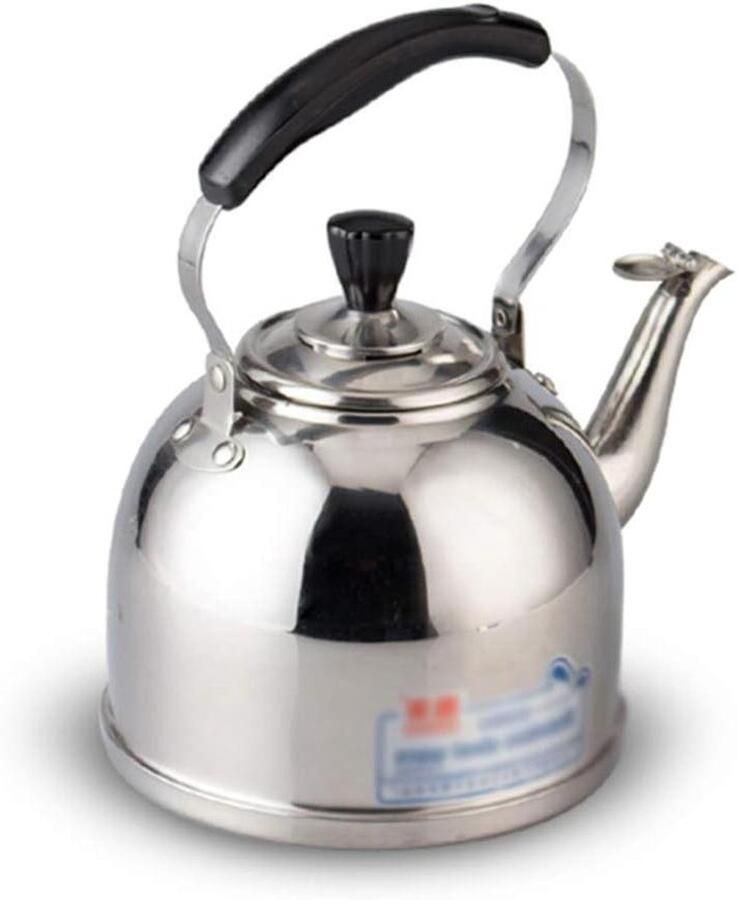 RVS Waterkoker Theepot Ketel Water Koken Fluitend Signaal 2 Liter Zilver