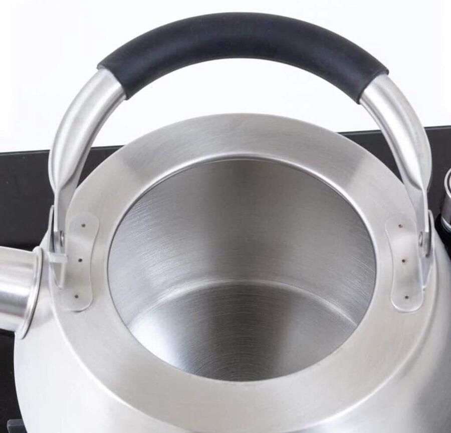 RVS Waterkoker Theepot Ketel Water Koken Met Fluitje 4.5 Liter rood