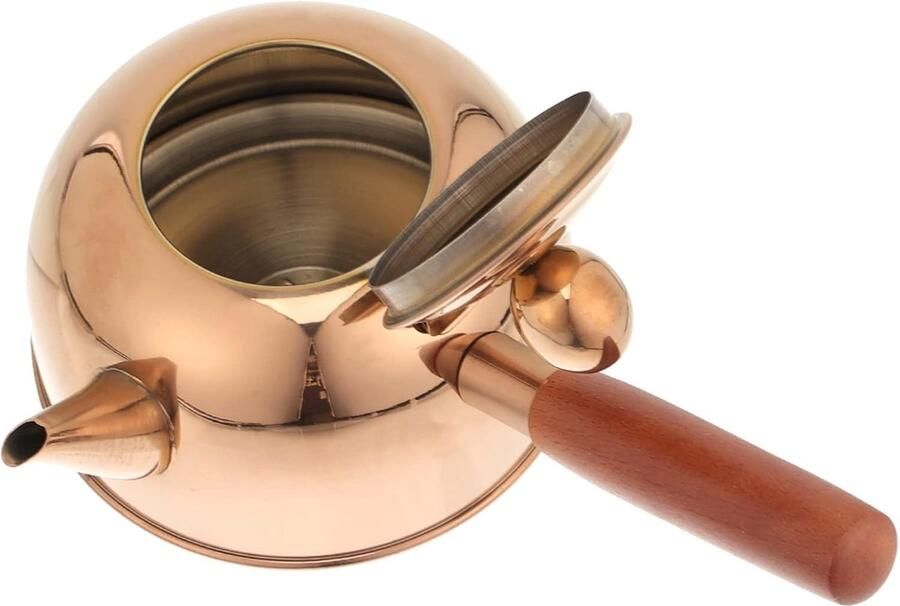 RVS Waterkoker Theepot Koffiepot Water Koken Zijhandvat Ontwerp 500 ml Roségoud