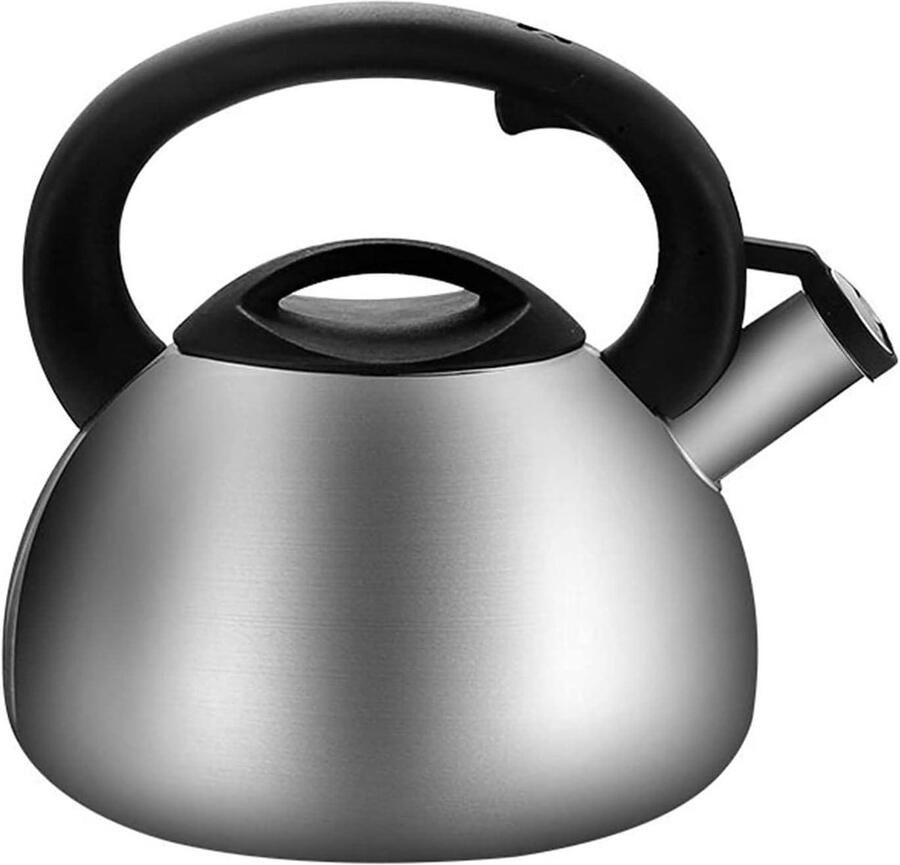 RVS Waterkoker Theepot Kookpan Water Koken Extra Dikke Handgreep 2.5 Liter Rood