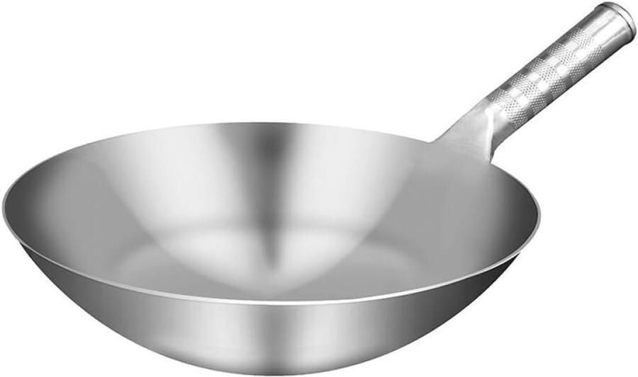Roestvrijstalen Wok Koekenpan Lekker Koken Antiaanbaklaag 45 cm Zilver