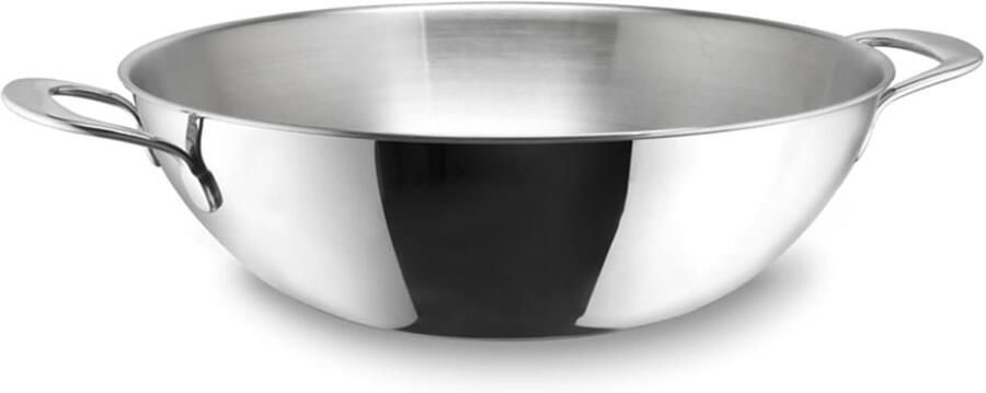 RVS Wokpan Roerbakpan Kookpan Aziatisch Koken Anti-aanbaklaag Geschikt Gas 34 cm