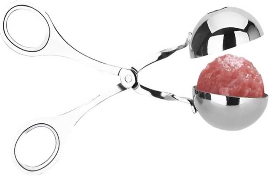 RVS Zelfopenende Schep voor Gehaktballen Vleesballen Visballen en Cake Puff Scoop Ideaal voor Vleesliefhebbers en Koks