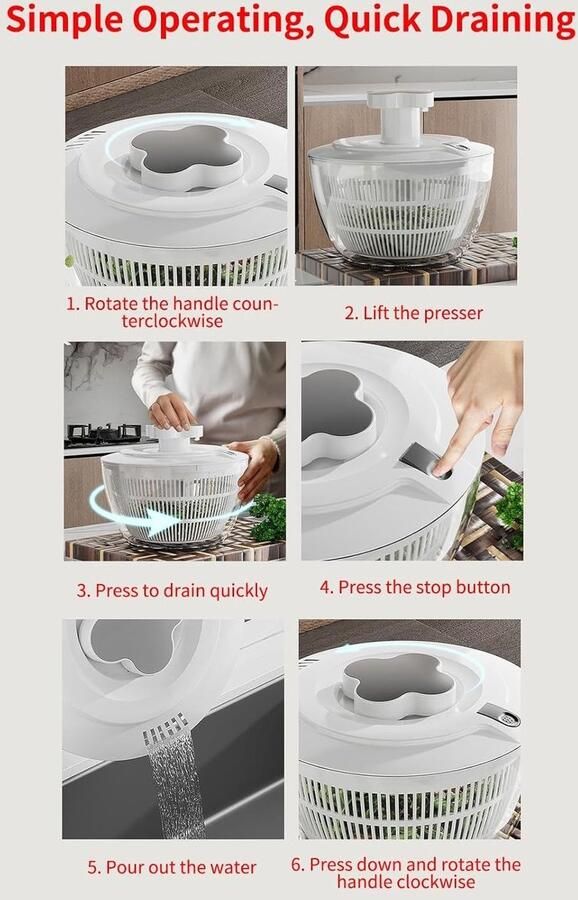 Salade Centrifuge Groente Droger Groenten Wassen Snelwerkend Droogmechanisme 5 Liter Enkel Attribuut