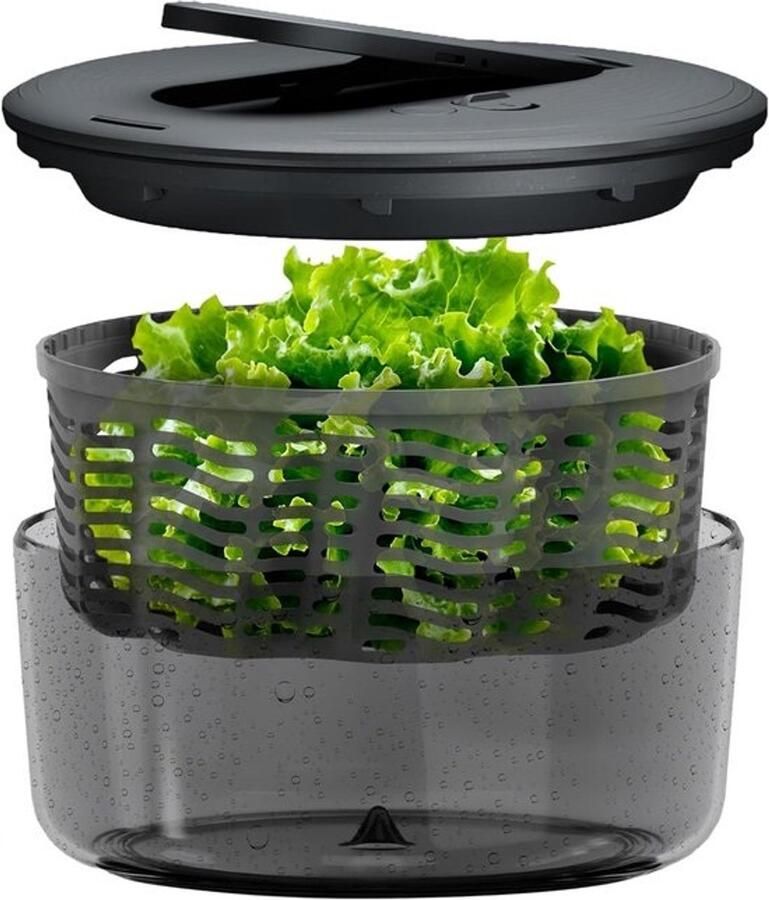 Salade Centrifuge Groente Droger Snel Salade Maken BPA-Vrij Ontwerp 3.5 Liter Capaciteit Grijs