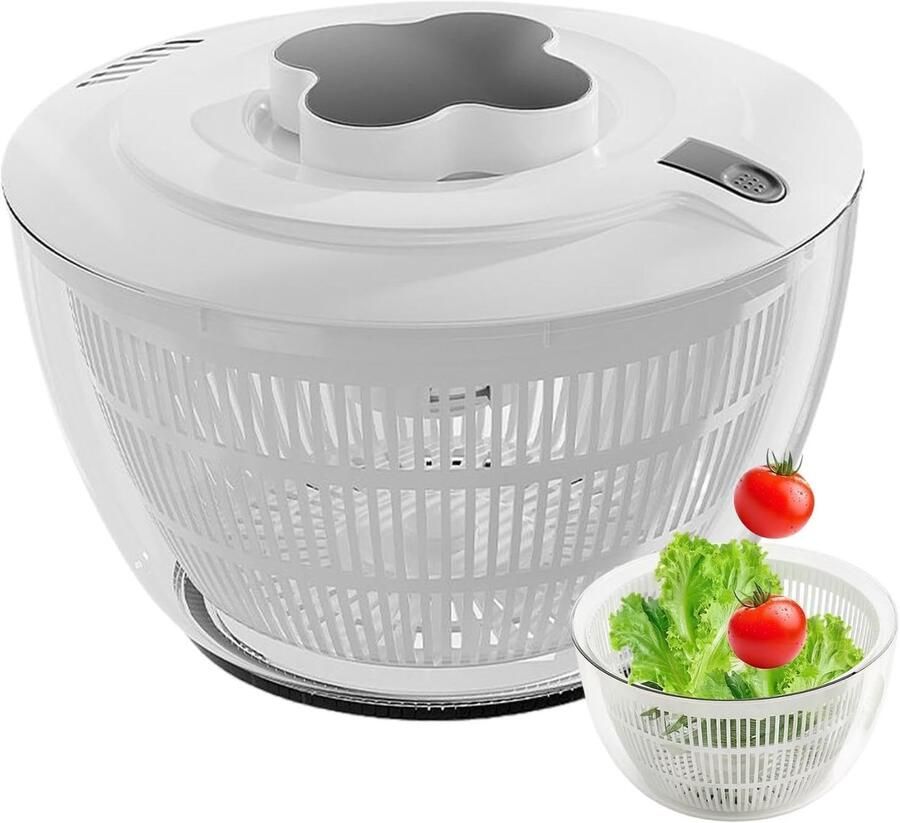 Salade Centrifuge Groente Waskom Maaltijd Bereiden Eenvoudig Drukcomfort 5 Liter Transparant