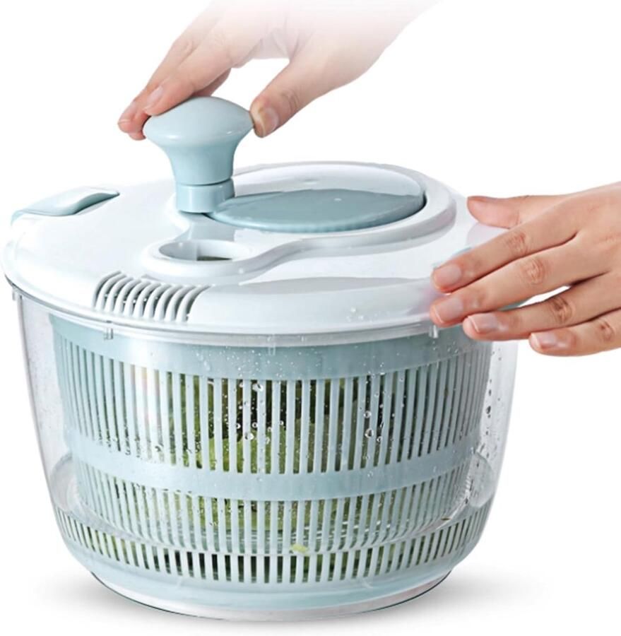 Salade Centrifuge Groentenwasser Afvoer Gezonde Maaltijden Handmatig Systeem 5 Liter Capaciteit